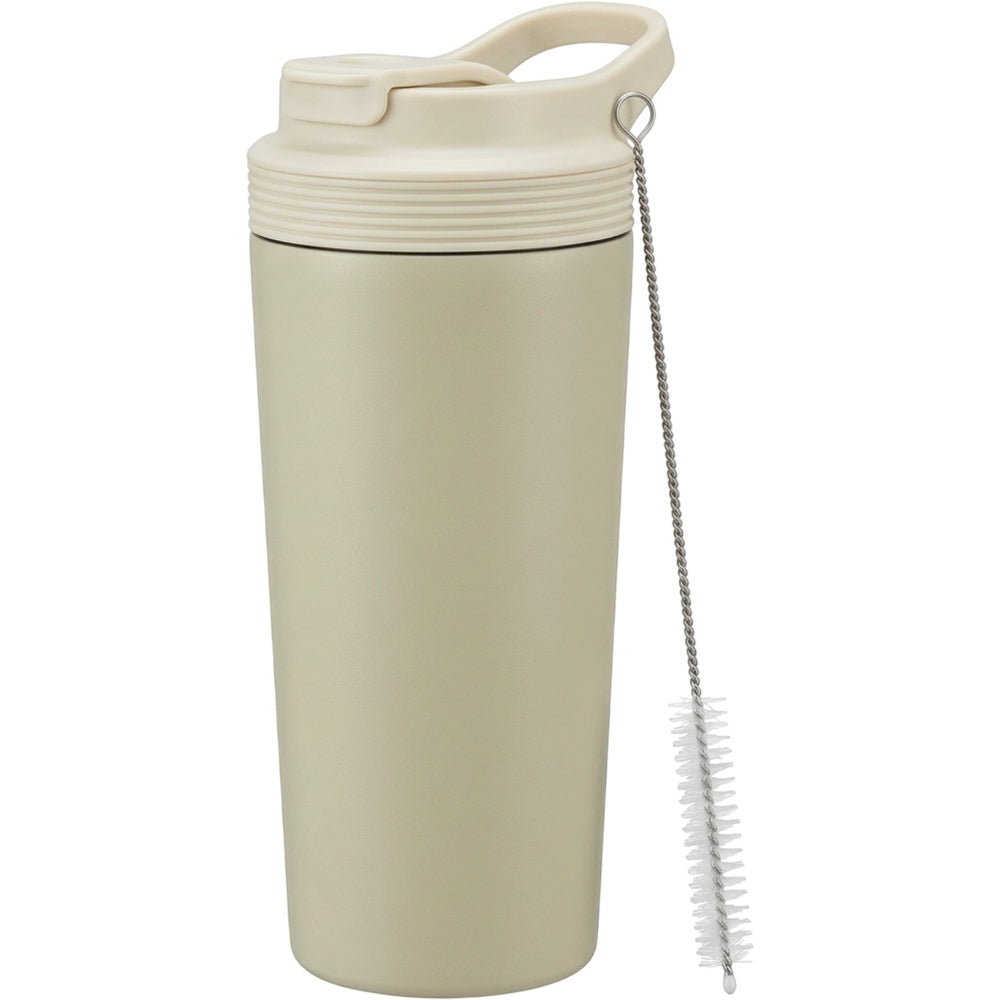 Jndvg Protected-Straw Flip-Lid Double-Wall Travel Tumbler 20 oz Sage Cream - Product view
