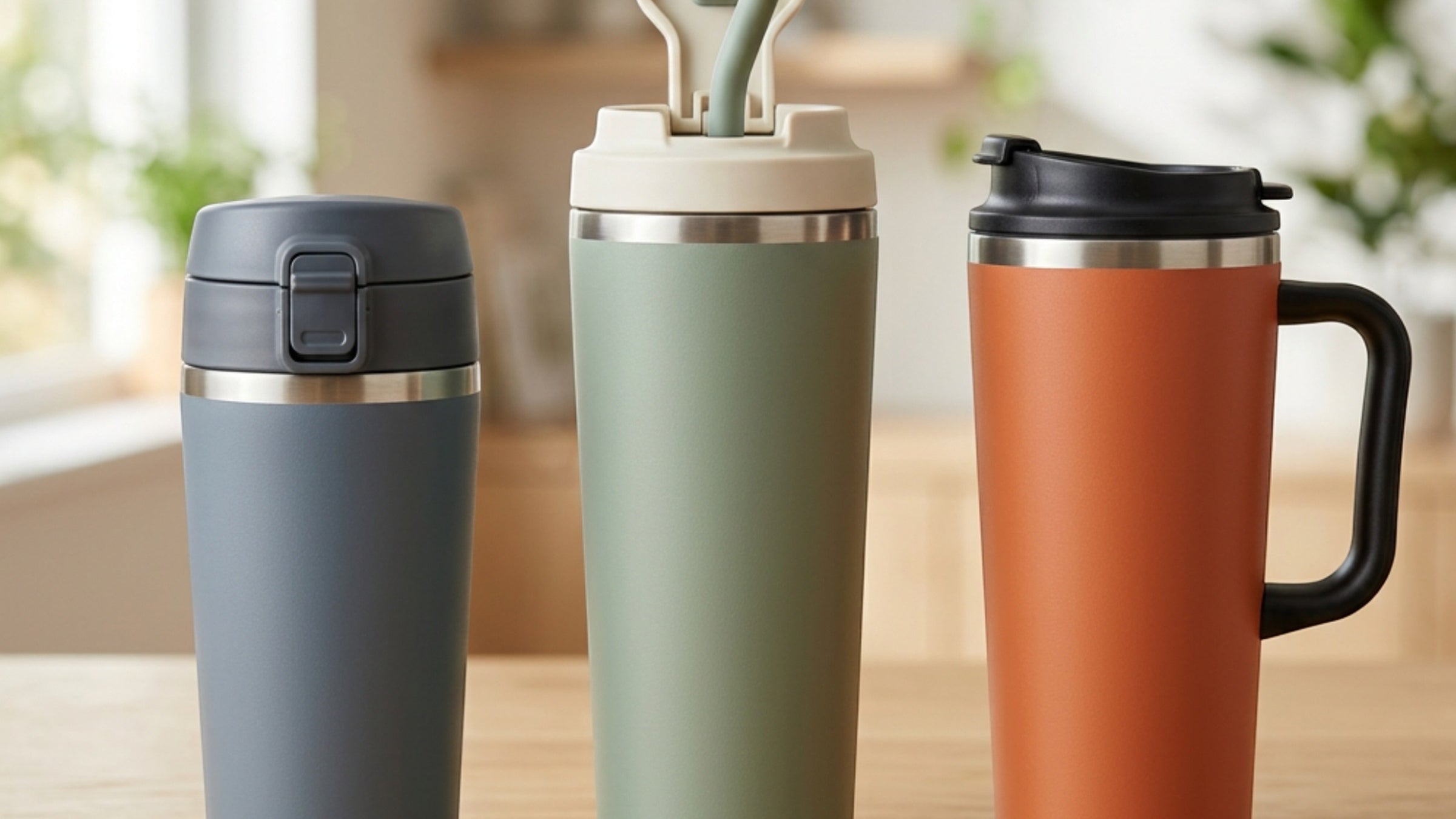 Jndvg Flip-Lid Double-Wall Travel Tumblers